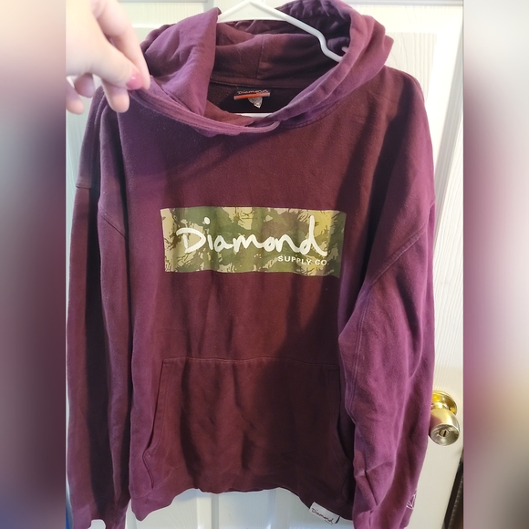 Diamond Supply Co. Other - Diamond Supply Co Mens Burgundy Hoodie Sweatshirt. Size XL